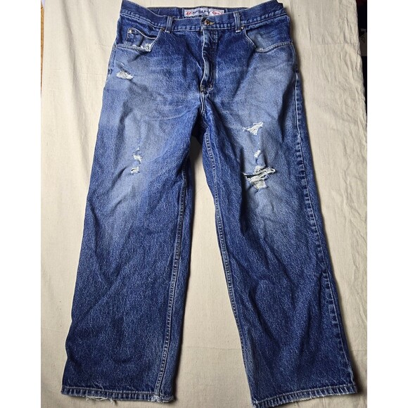 anchor blue Other - VINTAGE Anchor Blue Baggy Men Jeans 40x30 Blue Denim Skateboard Street Wear Y2K